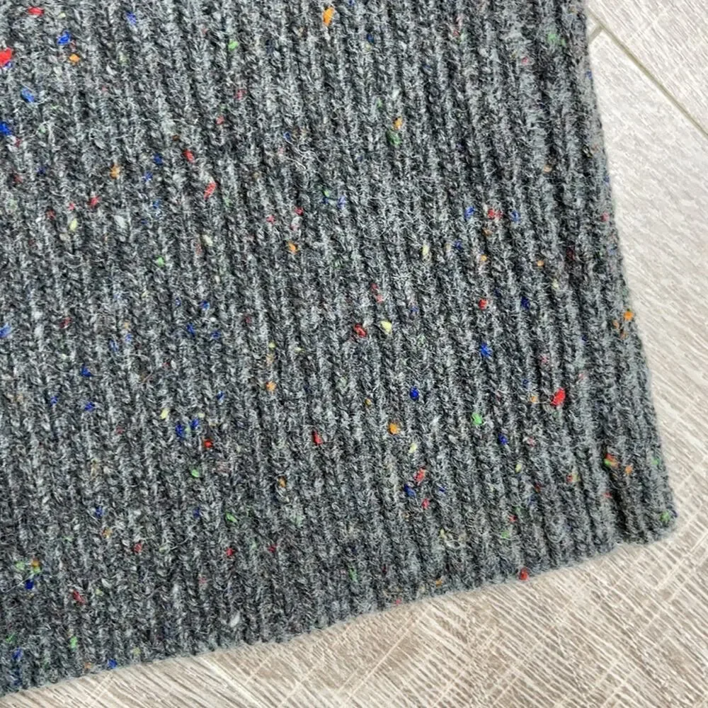 SOMETHING NAVY Gray Ribbed Puff Sleeve Sweater